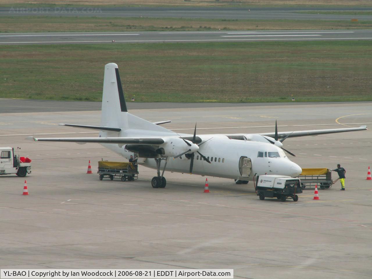 YL-BAO, 1990 Fokker 50 C/N 20189, Fokker 50/Air Baltic/Berlin-Tegel