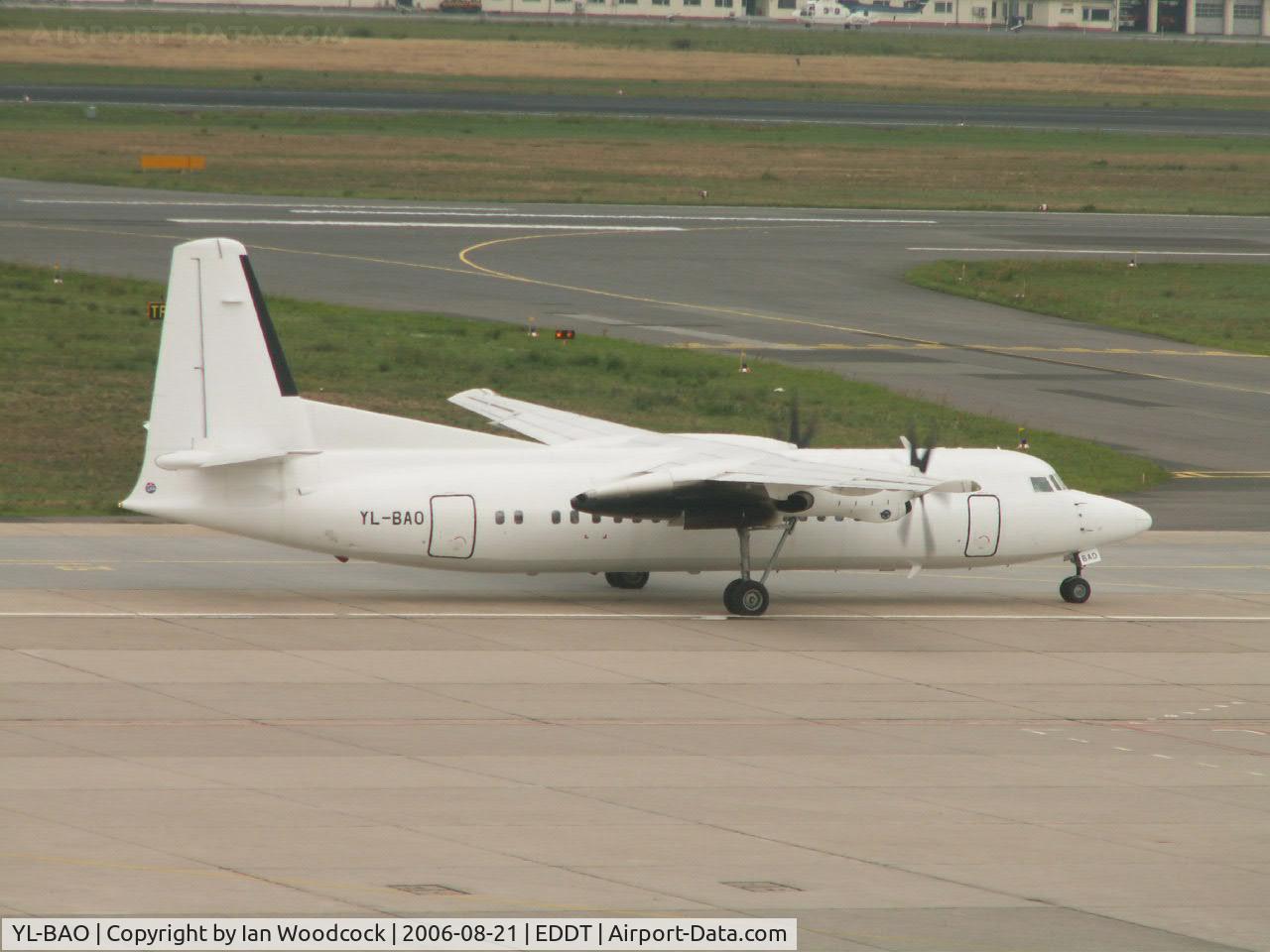 YL-BAO, 1990 Fokker 50 C/N 20189, Fokker 50/Air Baltic/Berlin-Tegel