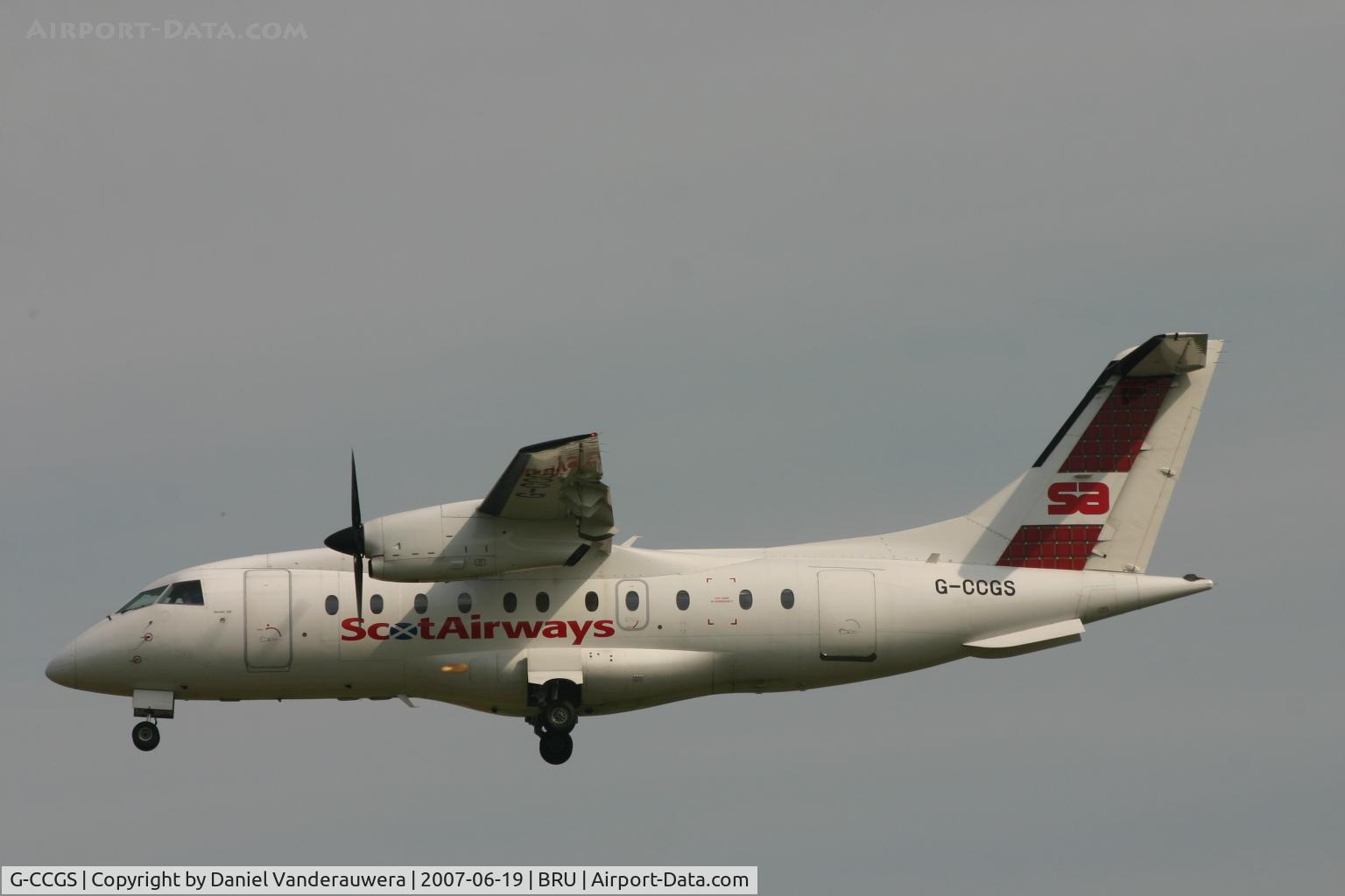 G-CCGS, 1998 Dornier 328-100 C/N 3101, descending to rwy 25L