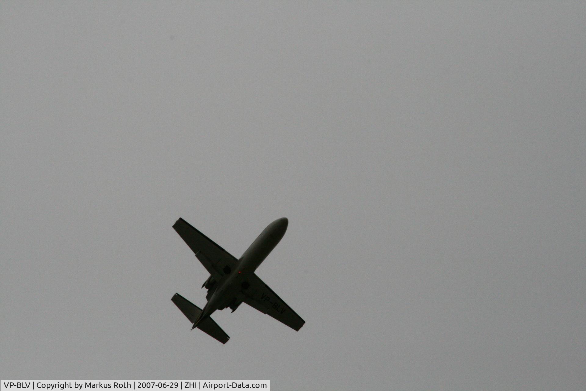 VP-BLV, 1976 Cessna 500 Citation 1 C/N 500-0344, Take-off from Airport Grenchen