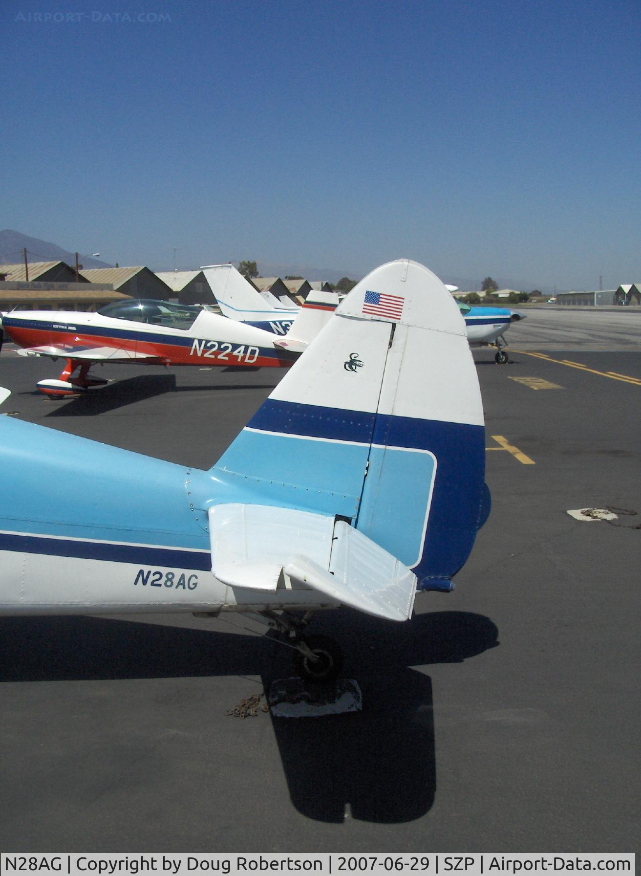 N28AG, 1946 Globe GC-1B Swift C/N 42, 1946 Globe GC-1B SWIFT, Lycoming O-320 150 Hp upgrade, tail with Swift logo