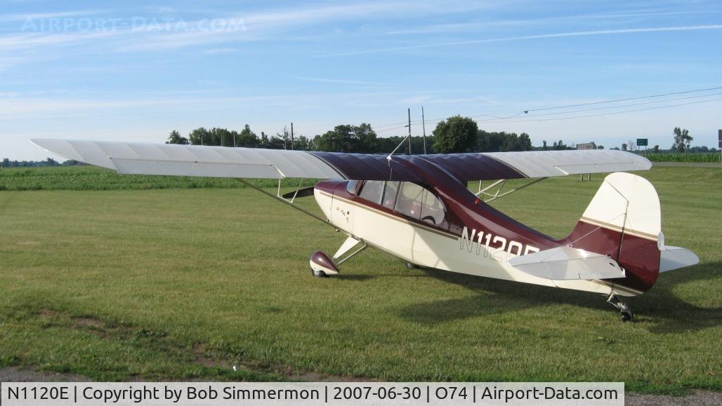 N1120E, 1946 Aeronca 7AC Champion C/N 7AC4675, Stopped in for breakfast at Elliott's Landing - Mt. Victory, OH