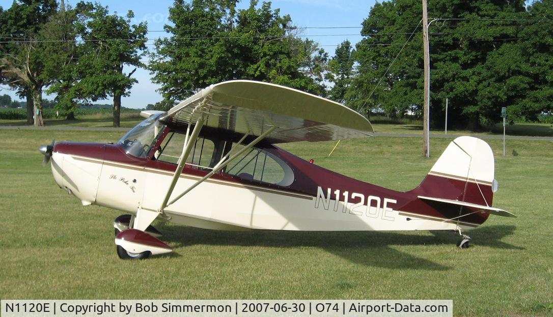 N1120E, 1946 Aeronca 7AC Champion C/N 7AC4675, Beautifylly restored 7AC visiting Elliott's Landing at Mt. Victory, OH