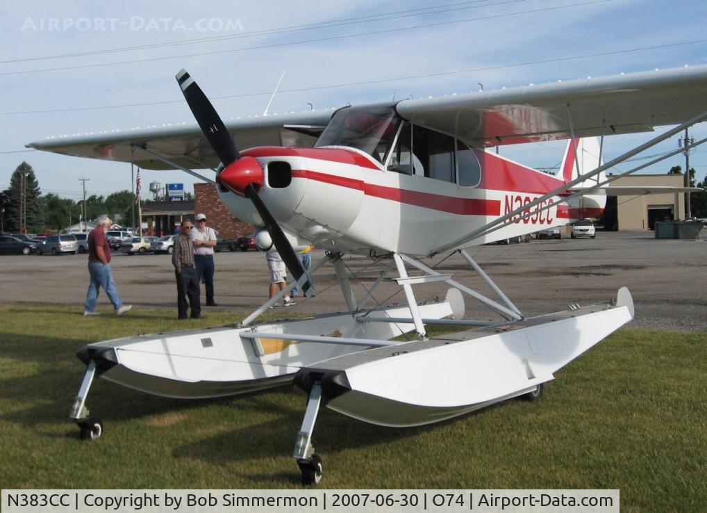 N383CC, 2001 Piper/cub Crafters PA-18-150 C/N 9938CC, Visiting Mt. Victory, OH for breakfast