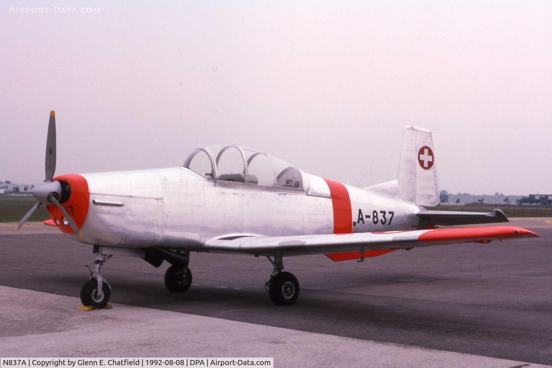 N837A, 1958 Pilatus P3-05 C/N 475-24, Pilatus P.3 on a stop-over.