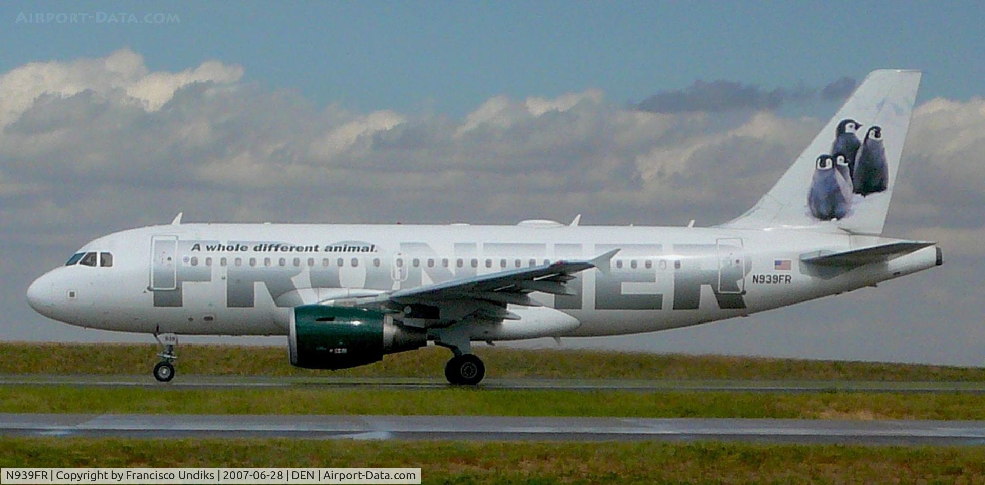 N939FR, 2005 Airbus A319-111 C/N 2448, Frontier Airlines Joe, Jim, Jay, and Gary on their way out.