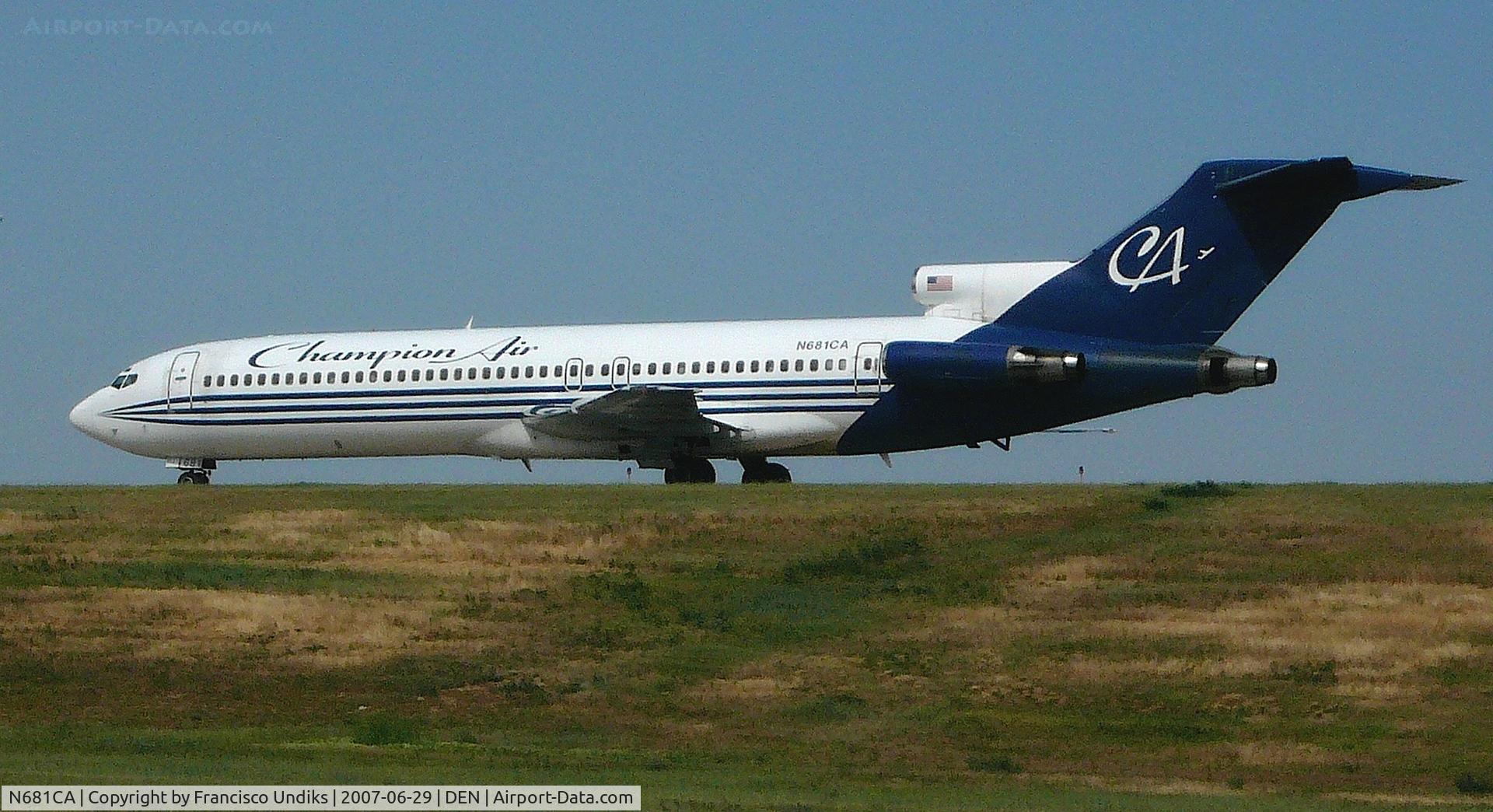 N681CA, 1980 Boeing 727-2S7 C/N 22020, Champion Air 727 just landed.