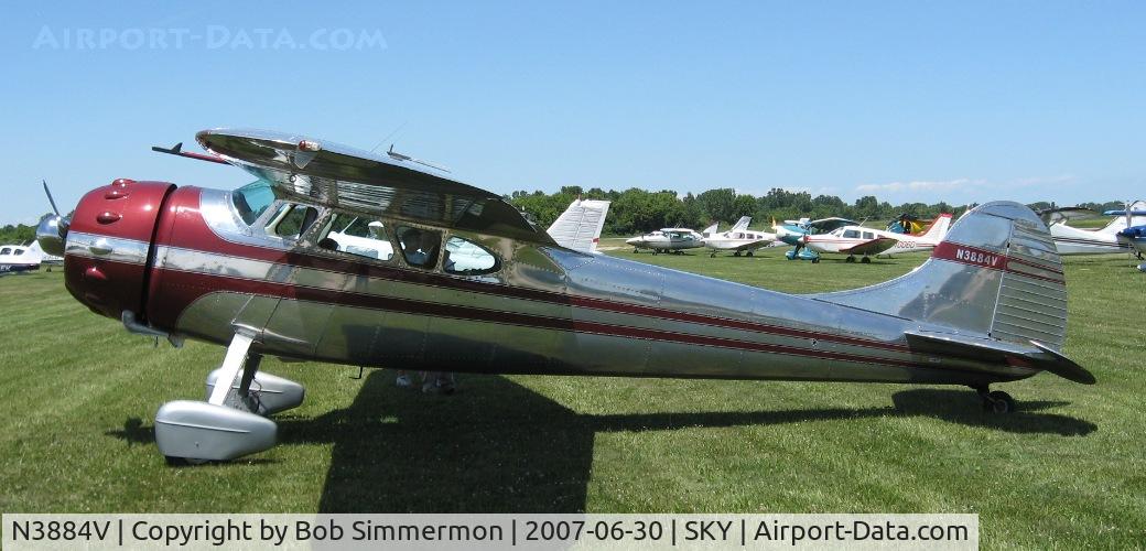 N3884V, 1949 Cessna 195 C/N 7353, Fly-in at Sandusky, OH