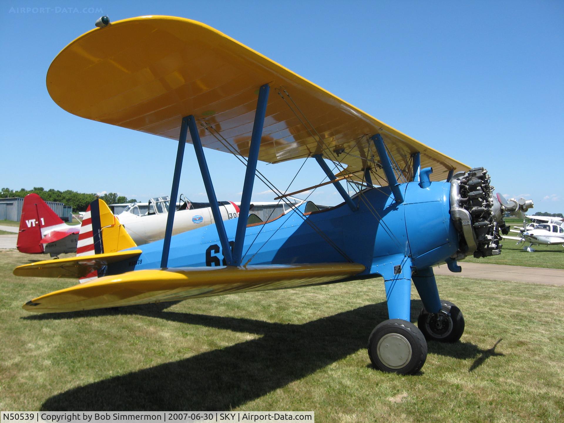 N50539, 1941 Boeing A75N1 (PT-17) C/N 75-2124, Fly-in at Sandusky, OH