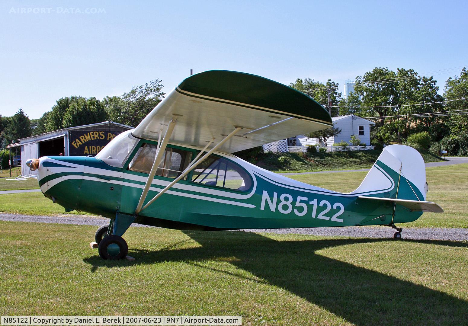 N85122, 1946 Aeronca 7AC Champion C/N 7AC-3855, 1946 Aeronca Champ was one of three at this lovely little PA airport.