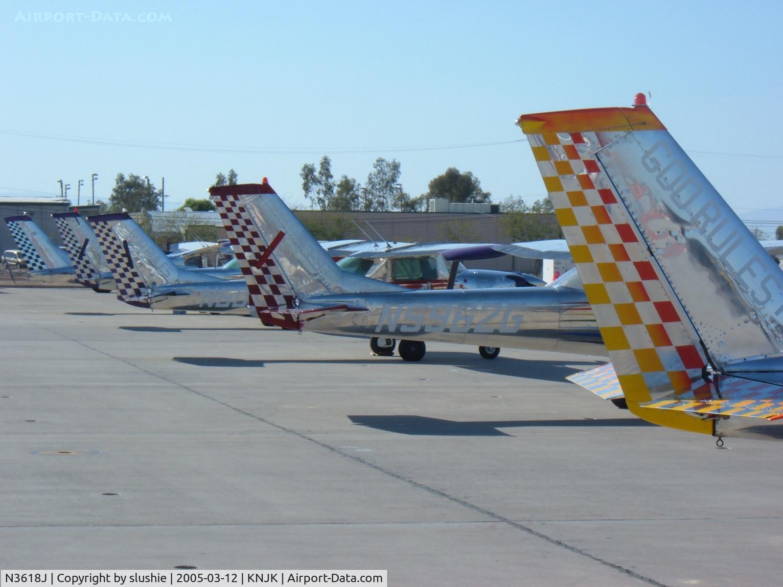 N3618J, 1966 Cessna 150G C/N 15064918, Air Support Ministries - The fleet. R2L [N3618J Life] [N5962G Grace] [N6054G Miracle] [N714AF Little One] [N7340E J.I.L.]