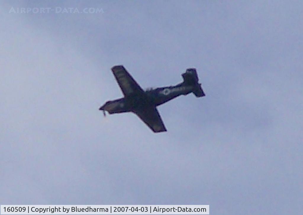 160509, Beech T-34C Turbo Mentor C/N GL-66, Flying over Columbine High School heading North