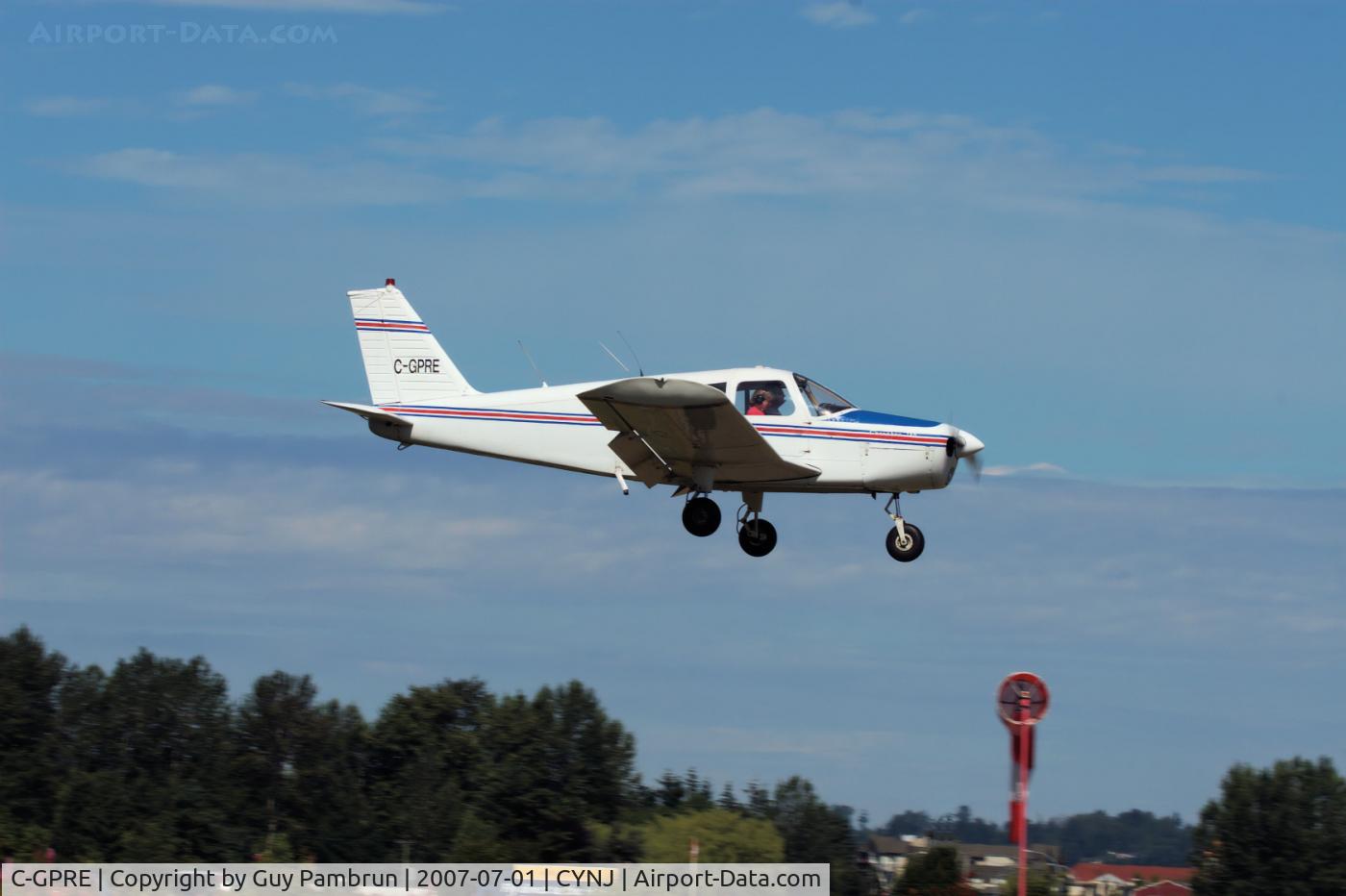 C-GPRE, 1967 Piper PA-28-140 Cherokee C/N 28 22528, Just about down