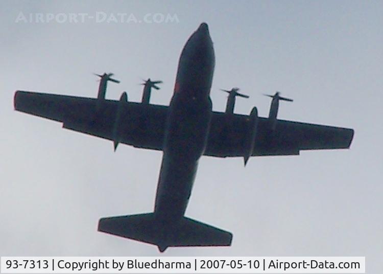 93-7313, 1993 Lockheed C-130H Hercules C/N 382-5378, C-130 Hercules Flight over Columbine High School A C-130 Hercules from the 302nd Air Wing, Peterson Air Force Base, Colo.