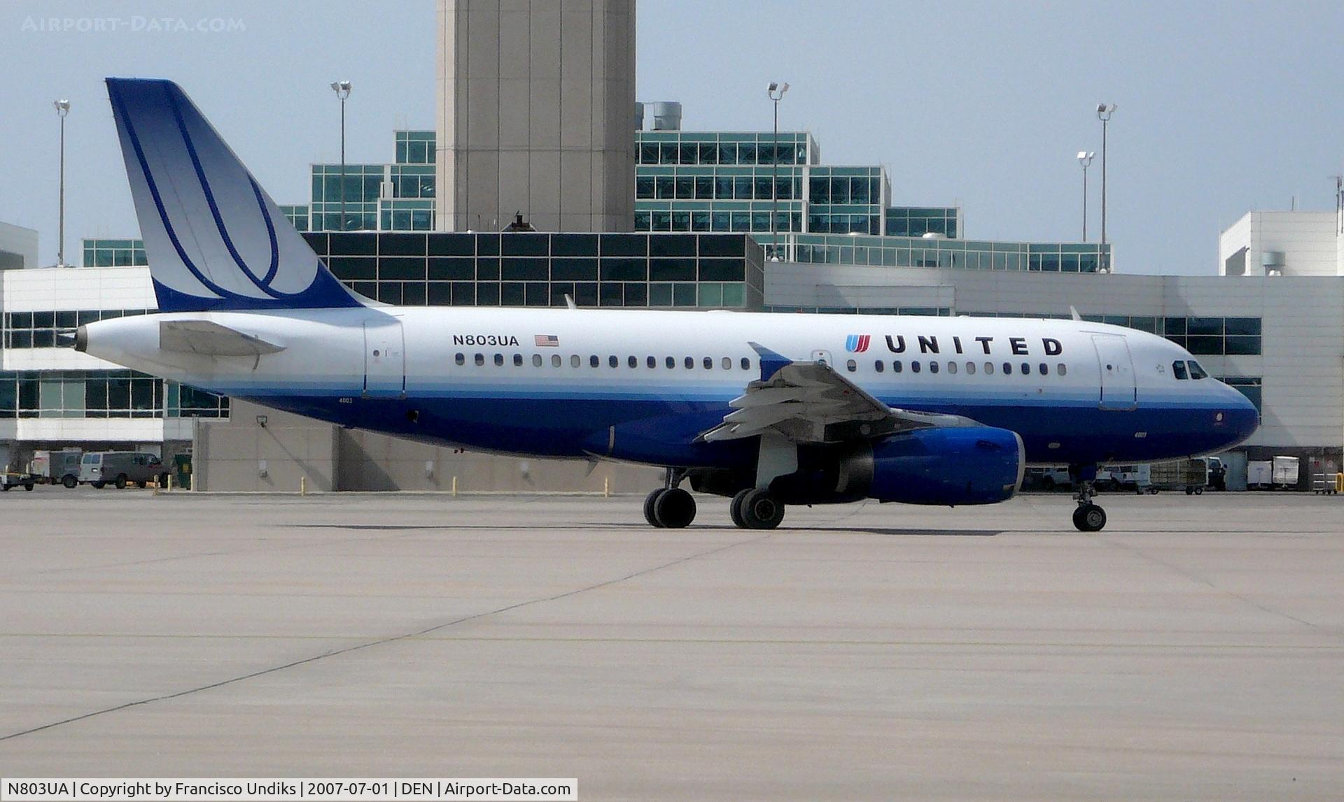 N803UA, 1997 Airbus A319-131 C/N 748, Taxiing on Charlie Sierra.