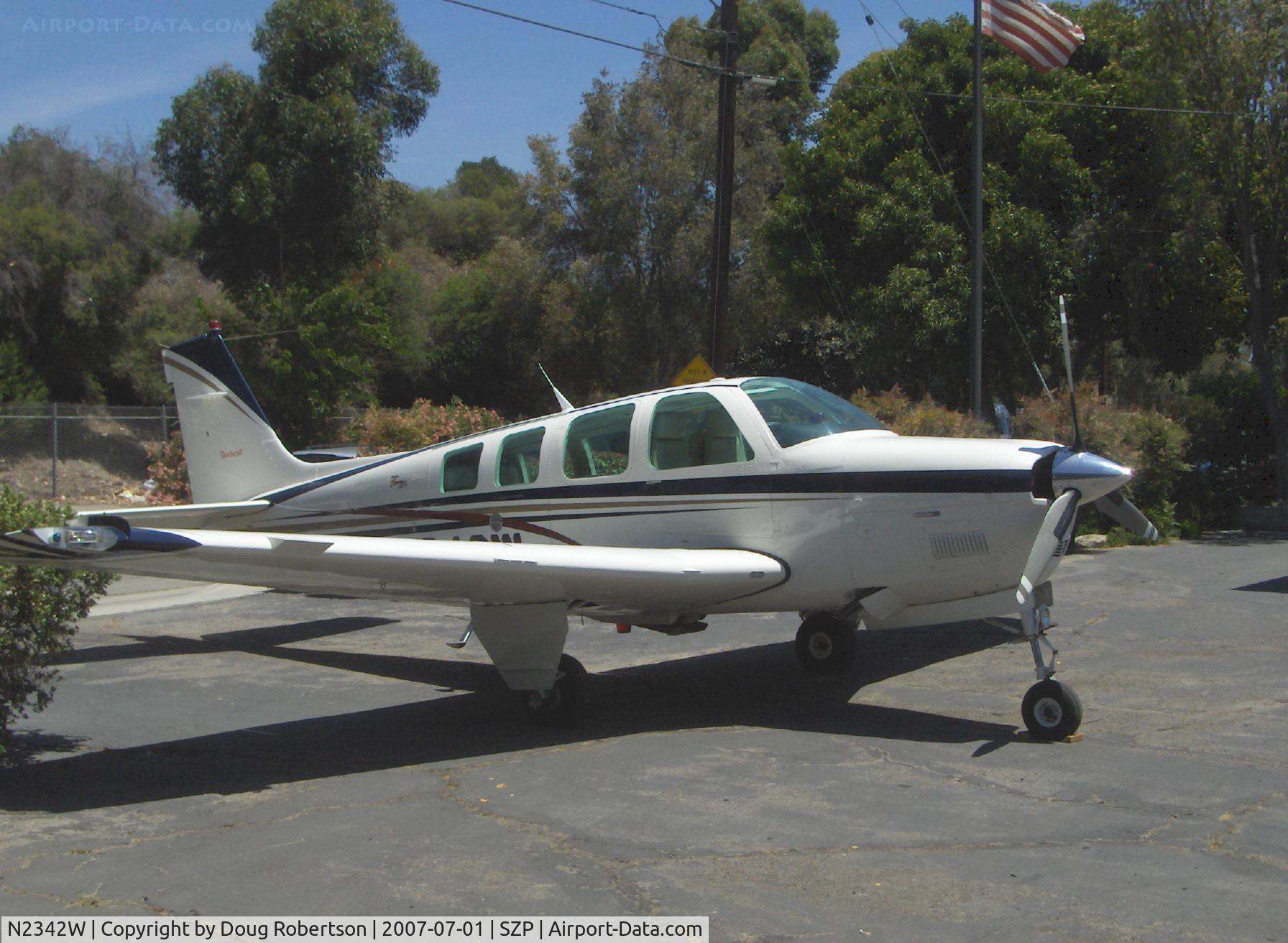 N2342W, 1998 Raytheon Aircraft Company A36 Bonanza C/N E-3191, 1998 Raytheon Beech A36 BONANZA, Continental IO-550-B 300 HP