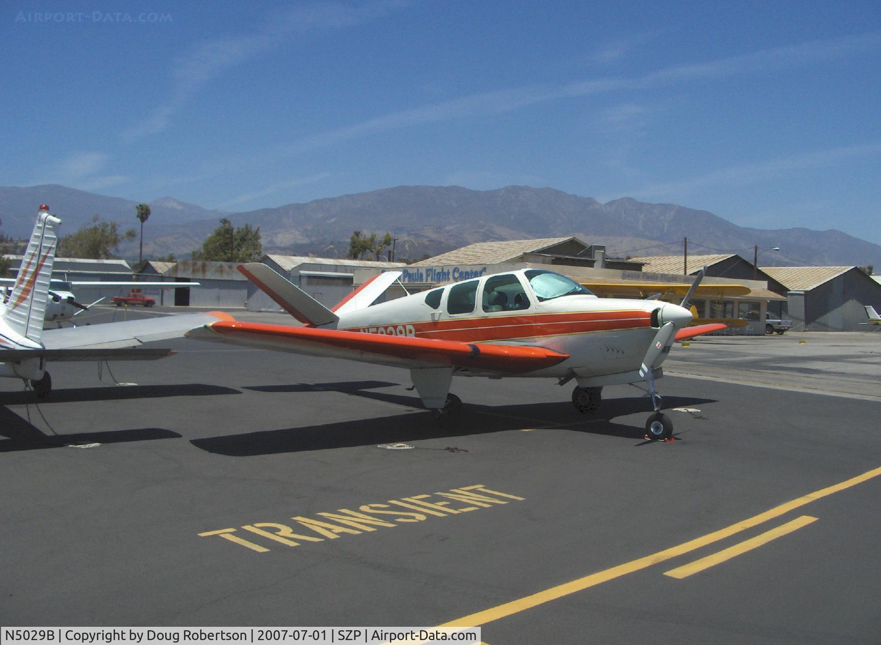N5029B, 1955 Beech F35 Bonanza C/N D-4296, 1955 Beech F35 BONANZA, Continental E-225-8 225 Hp