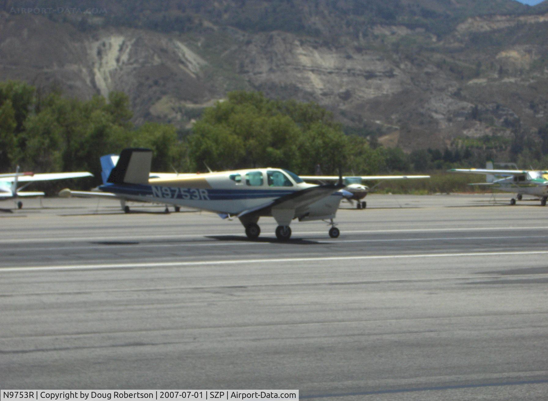 N9753R, 1960 Beech M35 Bonanza C/N D-6241, 1960 Beech M35 BONANZA, Continental IO-470-C 250 Hp, landing roll Rwy 22