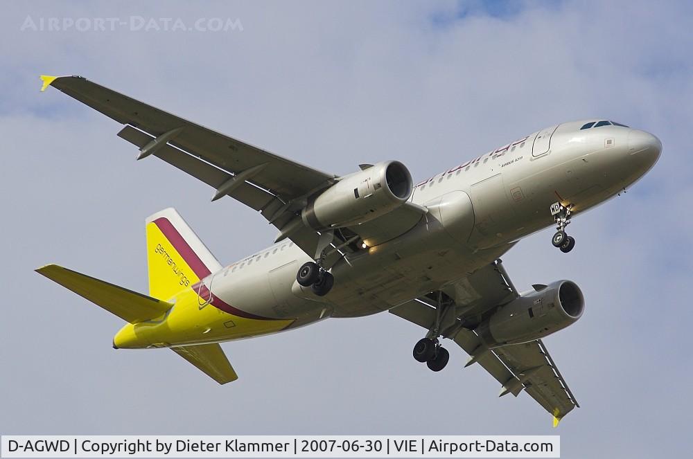 D-AGWD, 2007 Airbus A319-132 C/N 3011, Germanwings A319-132 on finale RWY34