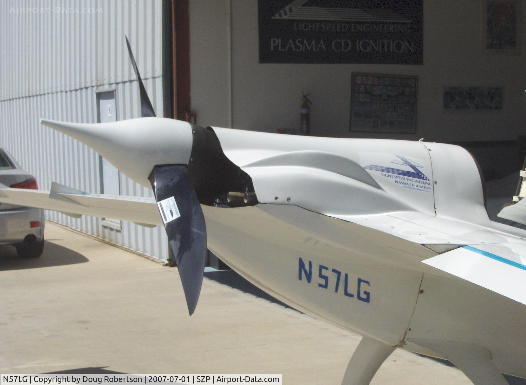 N57LG, 1983 Rutan VariEze C/N 57Z, 1983 Godsey/Klaus Savier modified Rutan VARI-EZE, Continental O-200 100+ Hp, World multiple record FAI speed holder, scimitar prop with faired spinner
