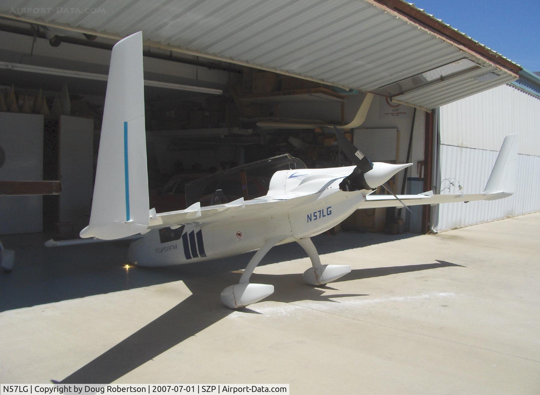 N57LG, 1983 Rutan VariEze C/N 57Z, 1983 Godsey/Klaus Savier modified Rutan VARI-EZE, Continental O-200 100+ Hp, World FAI multiple record speed holder, note streamlined tail cone, other speed tweaks