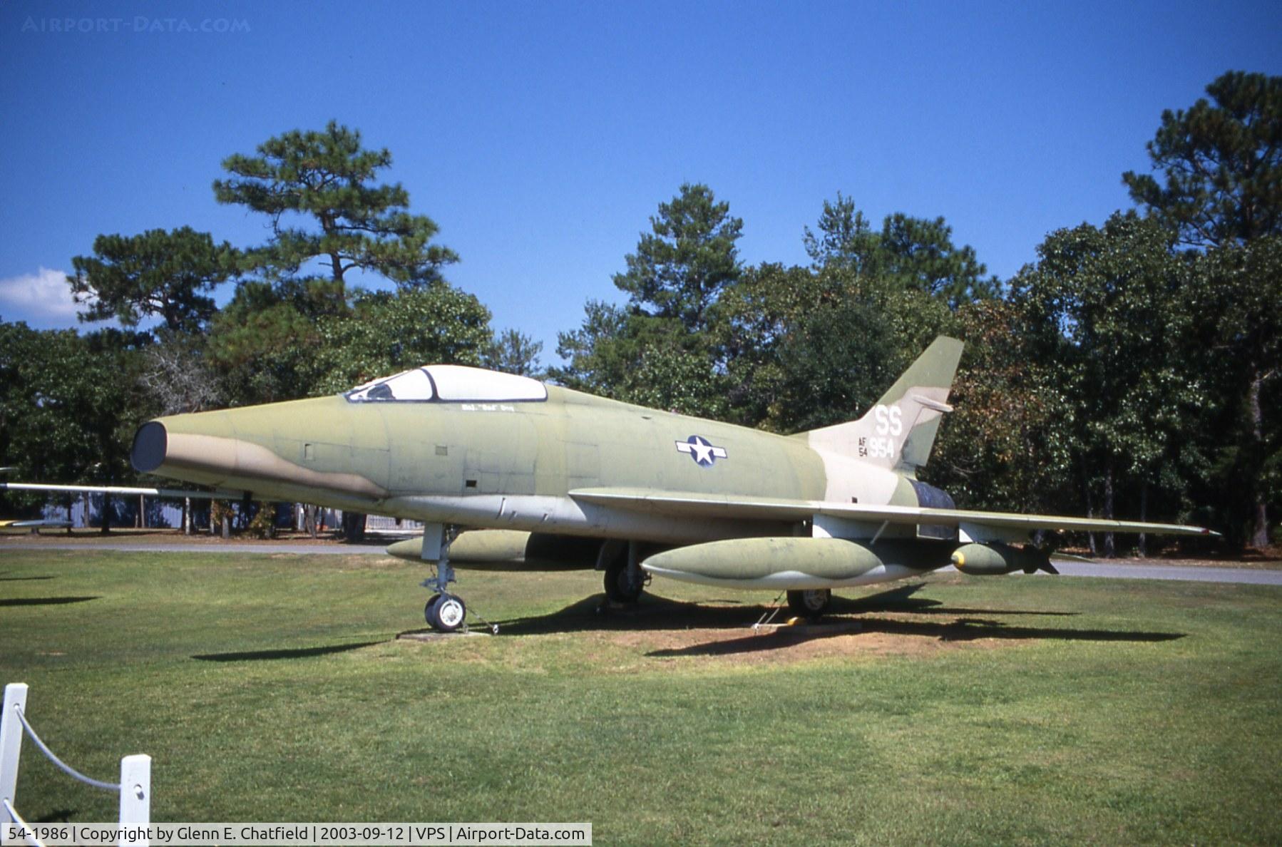 54-1986, 1954 North American F-100C Super Sabre C/N 217-247, F-100C at the USAF Armament Museum