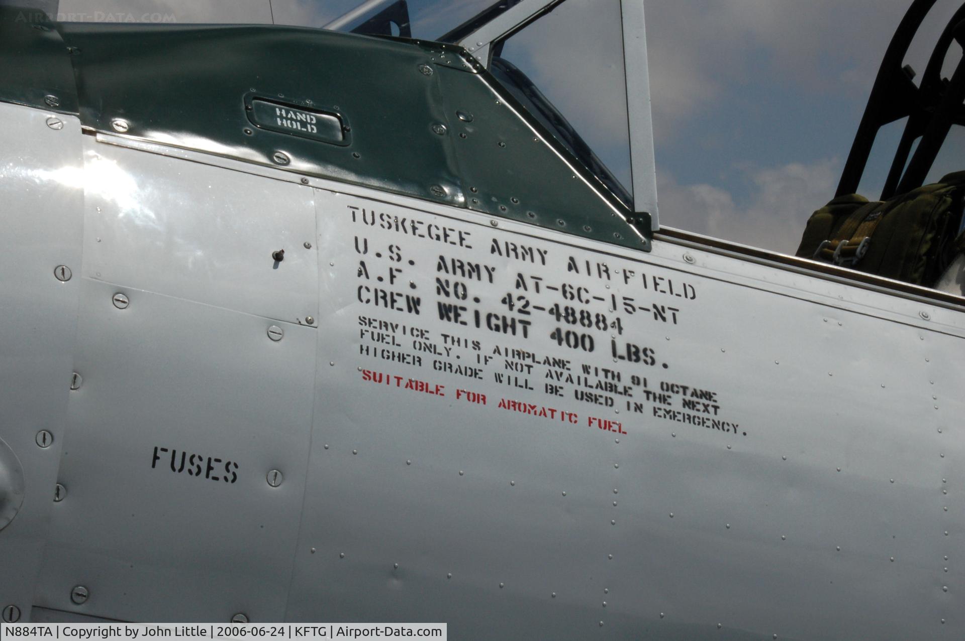 N884TA, 1959 North American AT-6G Texan C/N 168-294 (49-3190), Tuskegee Field Marking - EAA Fly-In - 2006