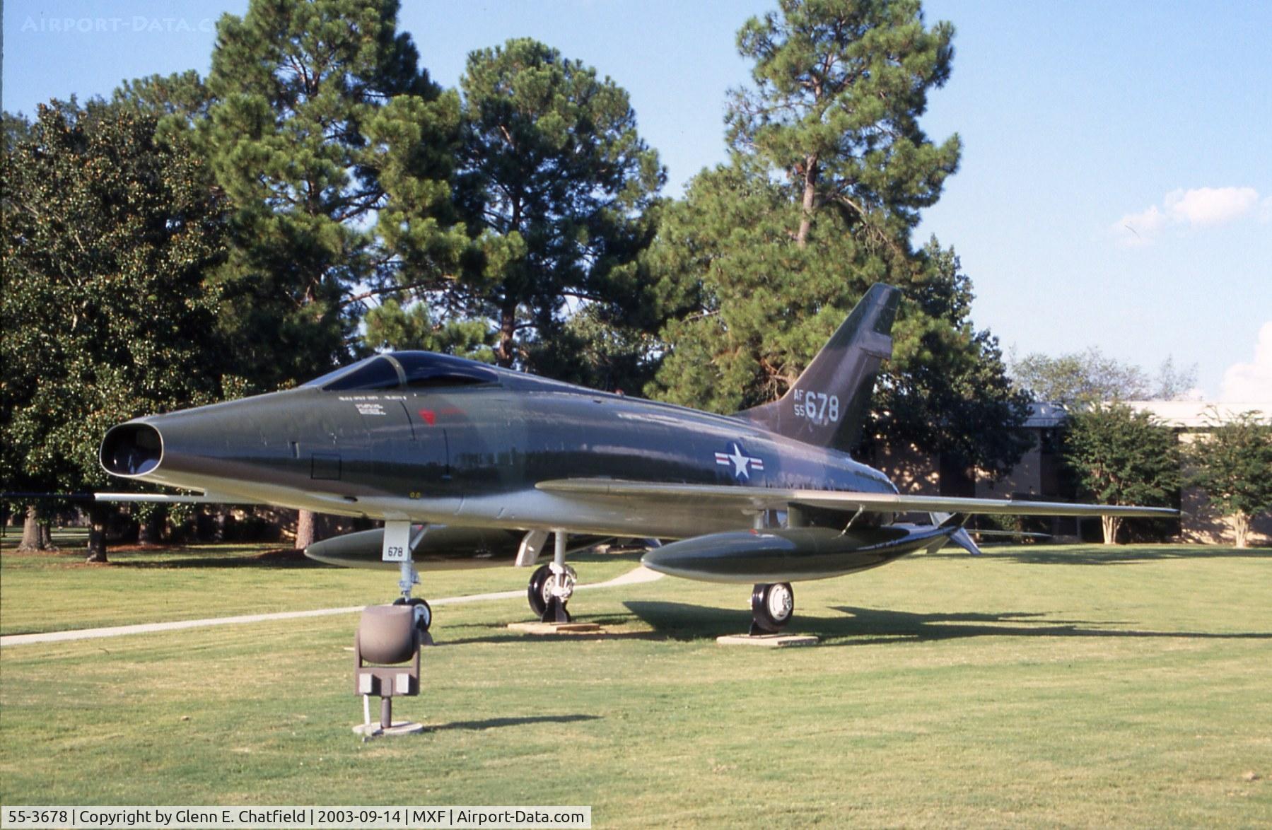 55-3678, 1956 North American F-100D Super Sabre C/N 223-360, F-100D in the air park