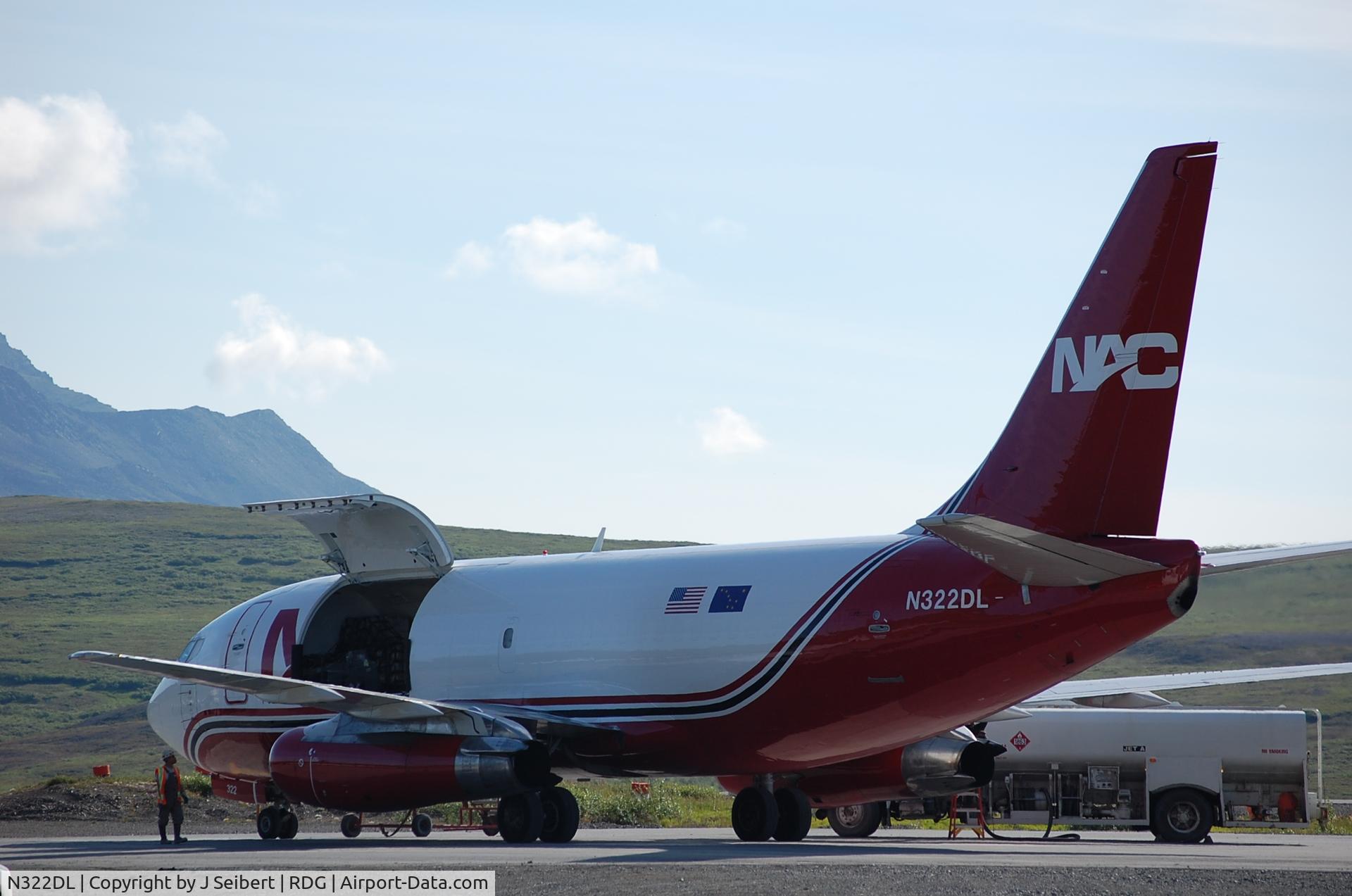 N322DL, 1984 Boeing 737-232 C/N 23094, NAC N322DL at Red Dog (RDG)