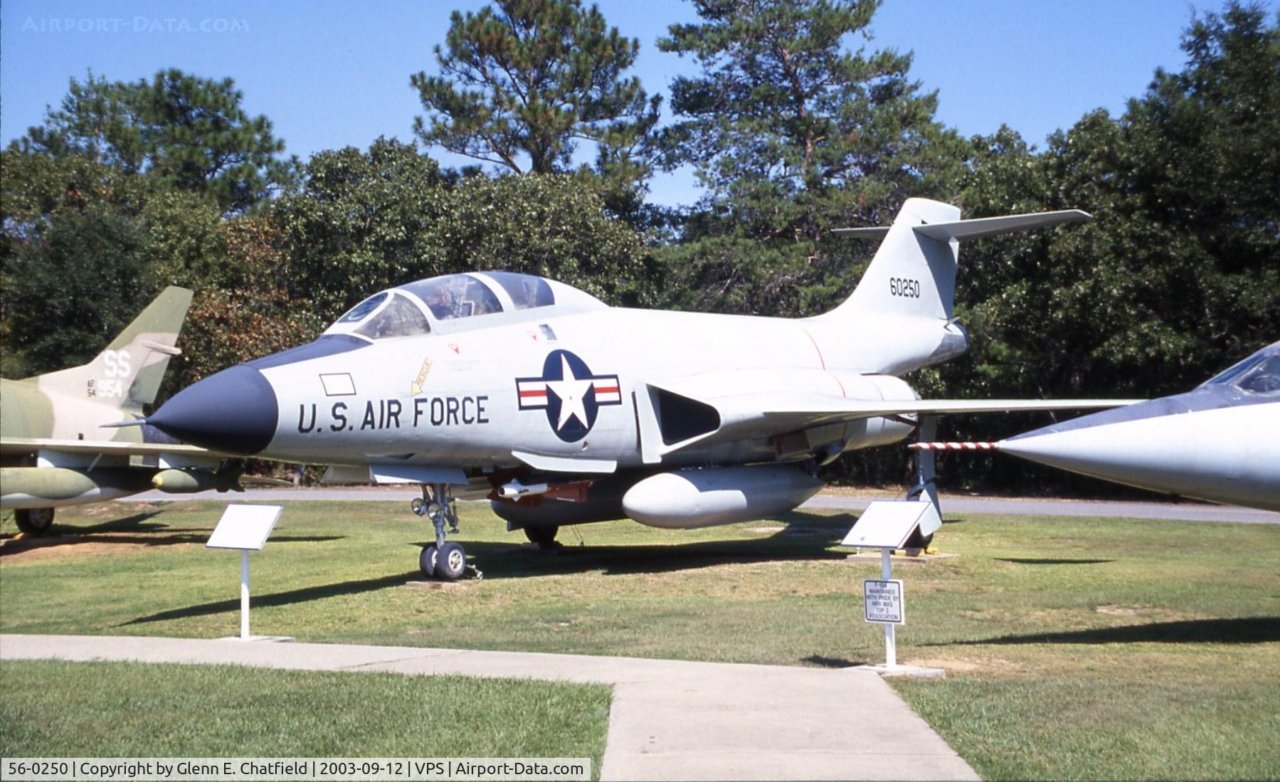 56-0250, 1956 McDonnell F-101B-55-MC Voodoo C/N 238, F-101B at the USAF Armament Museum