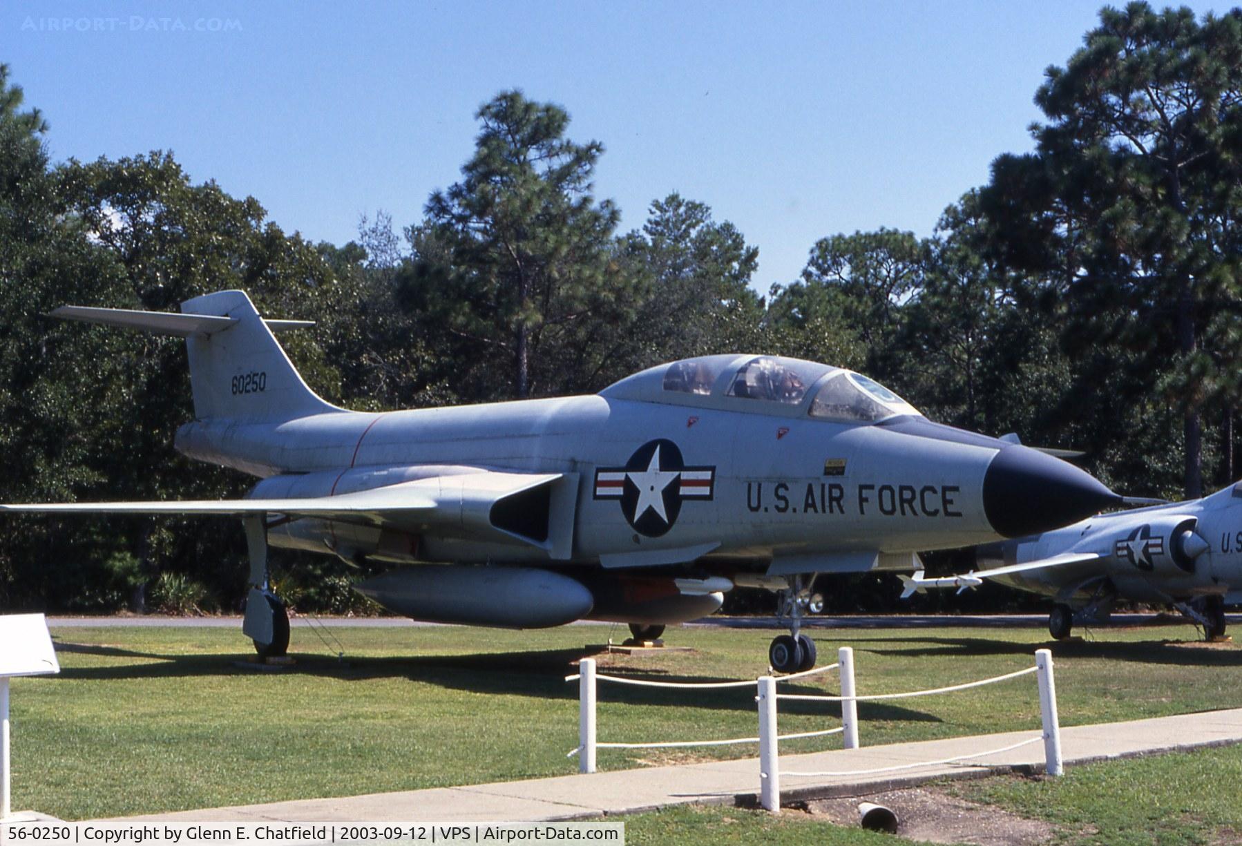 56-0250, 1956 McDonnell F-101B-55-MC Voodoo C/N 238, F-101B at the USAF Armament Museum