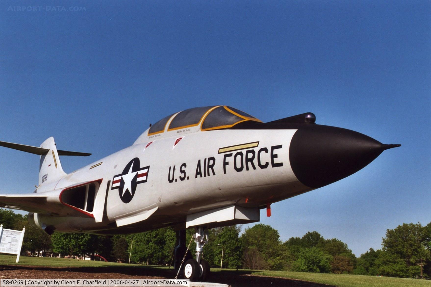 58-0269, 1958 McDonnell F-101F-106-MC Voodoo C/N 641, F-101F at the civic center in Florissant, MO