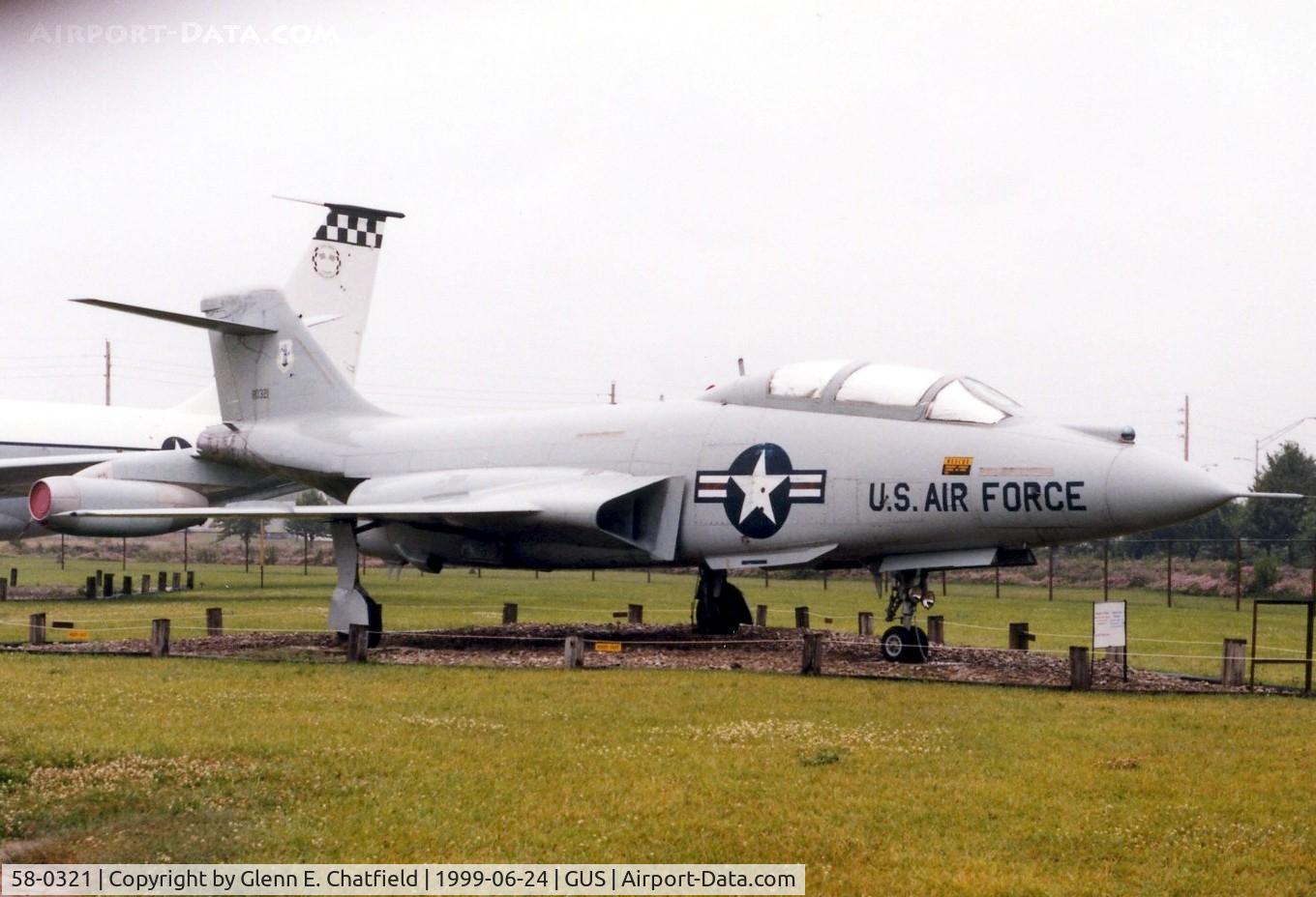 58-0321, 1958 McDonnell F-101B-110-MC Voodoo C/N 693, F-101B at the Grissom AFB Musuem, taken in heavy rain