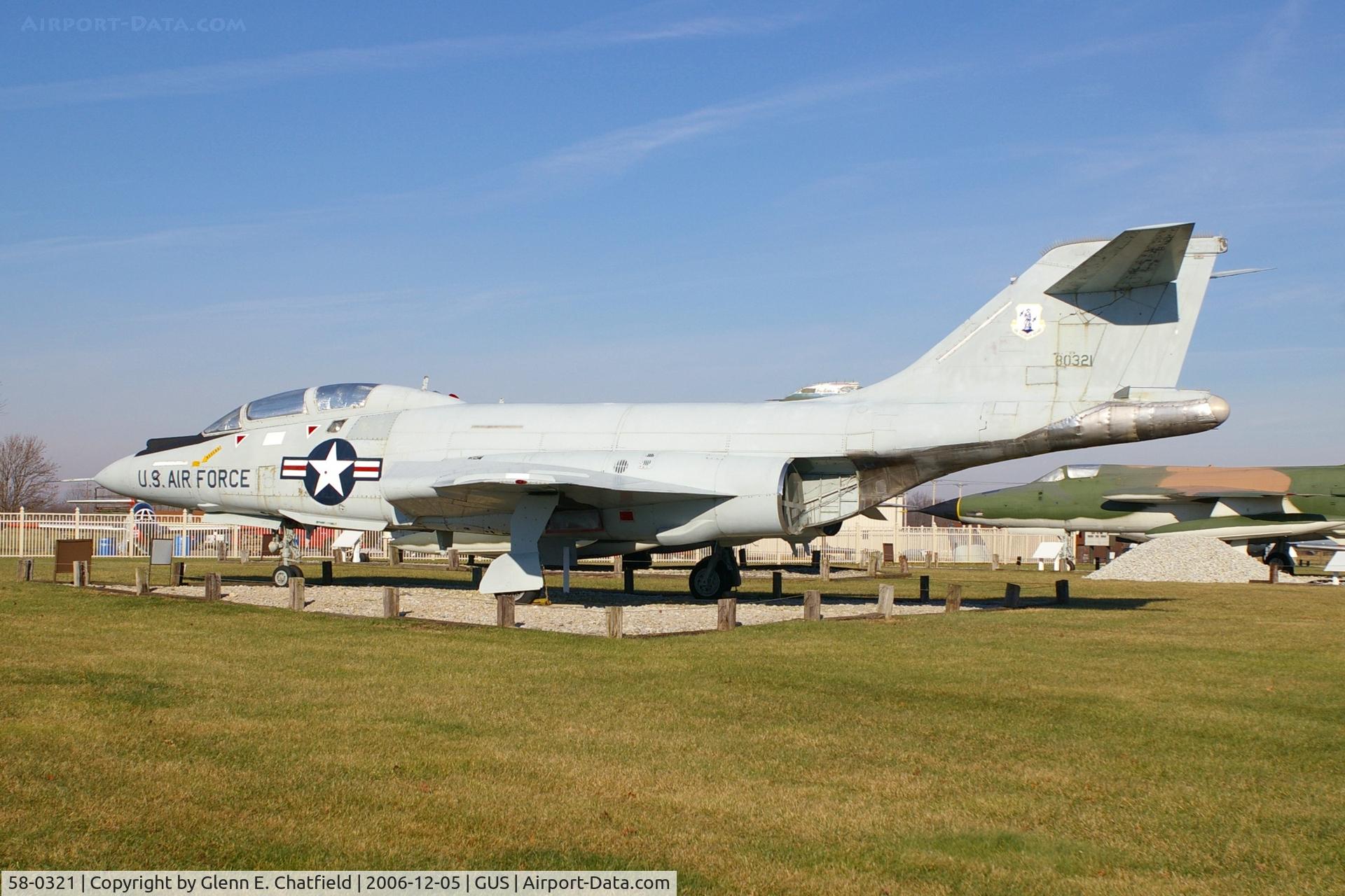 58-0321, 1958 McDonnell F-101B-110-MC Voodoo C/N 693, F-101B at the Grissom AFB Musuem