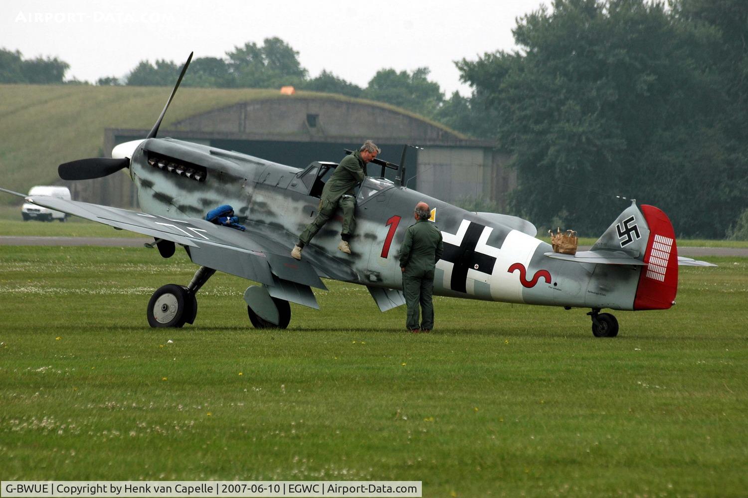 G-BWUE, 1949 Hispano HA-1112-M1L Buchon C/N 172, Being prepared for air display at RAF Cosford.