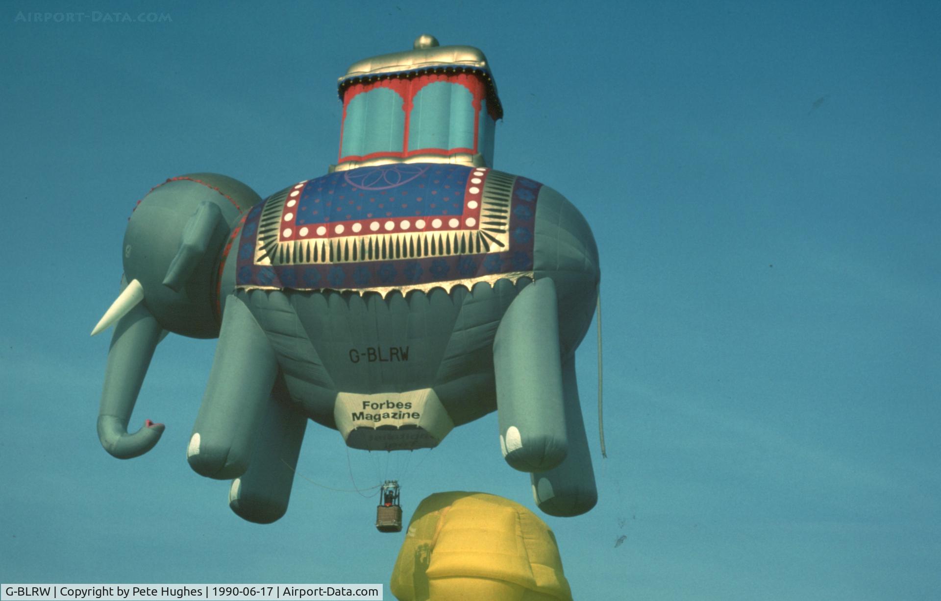 G-BLRW, 1985 Cameron Balloons Elephant 77 C/N 1074, G-BLRW  Cameron SS Elephant belonging to Malcolm Forbes seen in the grounds of his French chateau at Balleroy