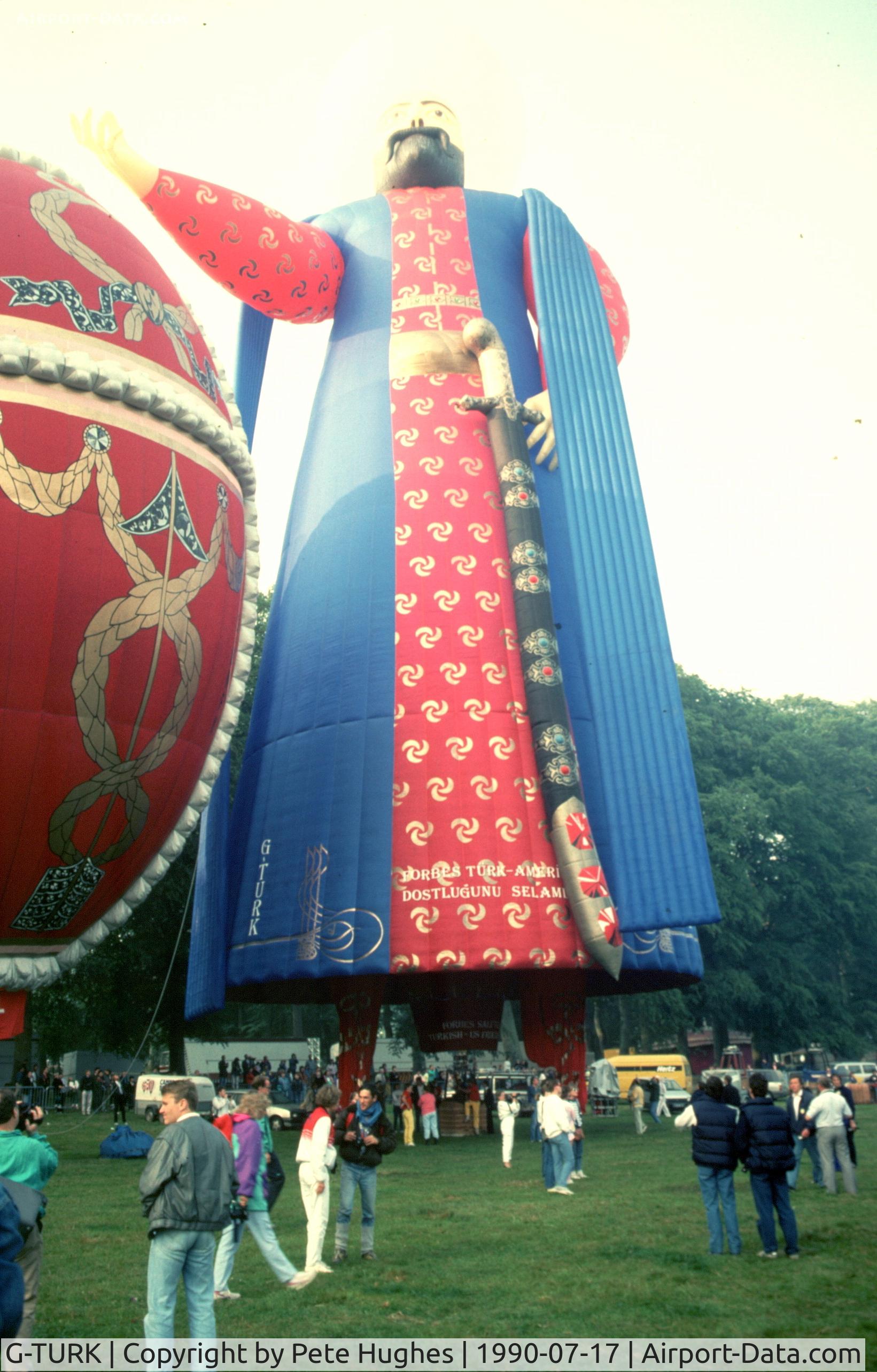 G-TURK, 1988 Cameron Balloons Ltd CAMERON SULTAN-80 C/N 1711, G-TURK Cameron Sultan 80, Malcolm Forbes, at Chateau de Balleroy, France