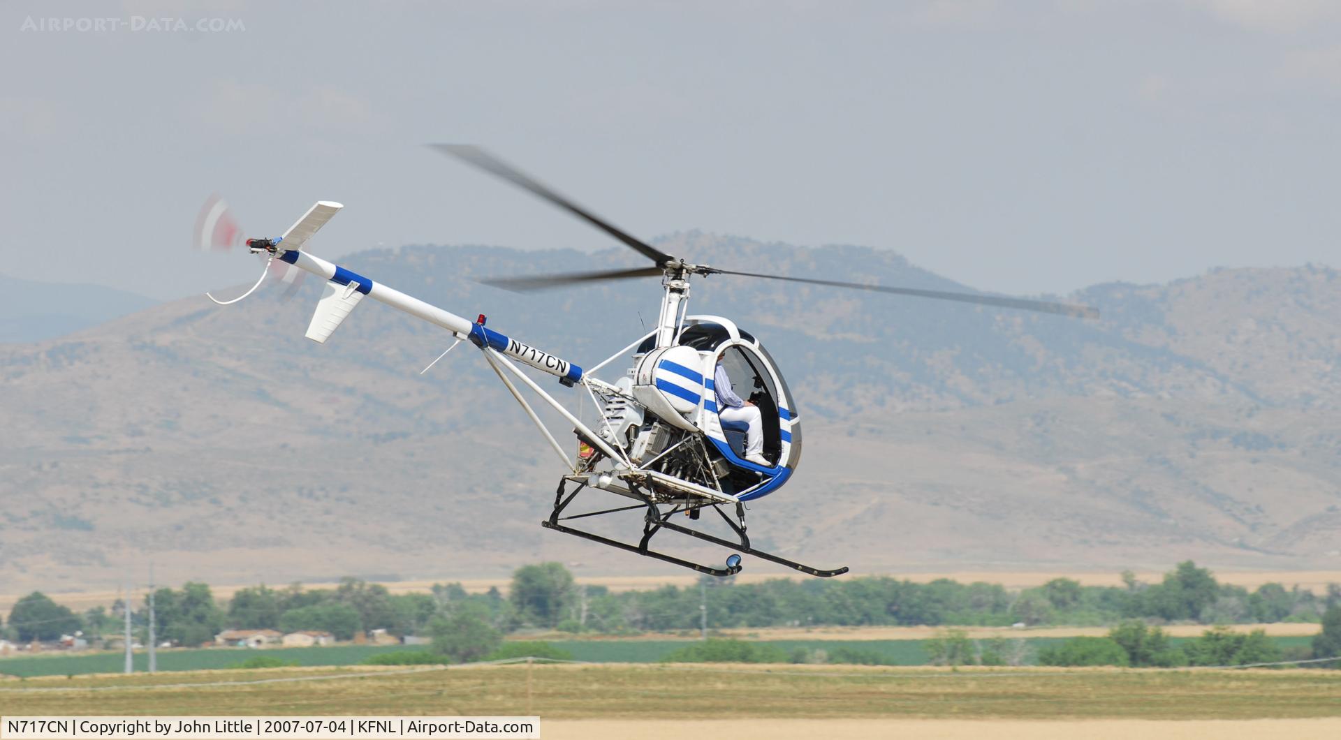 N717CN, 1985 Hughes 269C C/N S1206, Cleared Westbound - Ft Collins/Loveland Airport