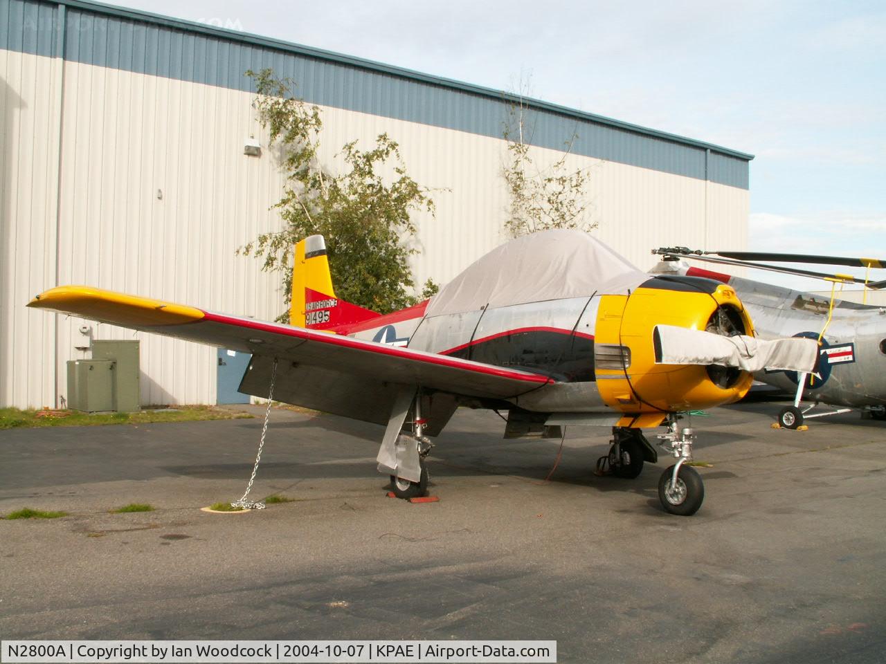 N2800A, 1949 North American T-28A Trojan C/N 49-1495, North American T-28A/Everett-Paine Field,Washington (also marked 91495)
