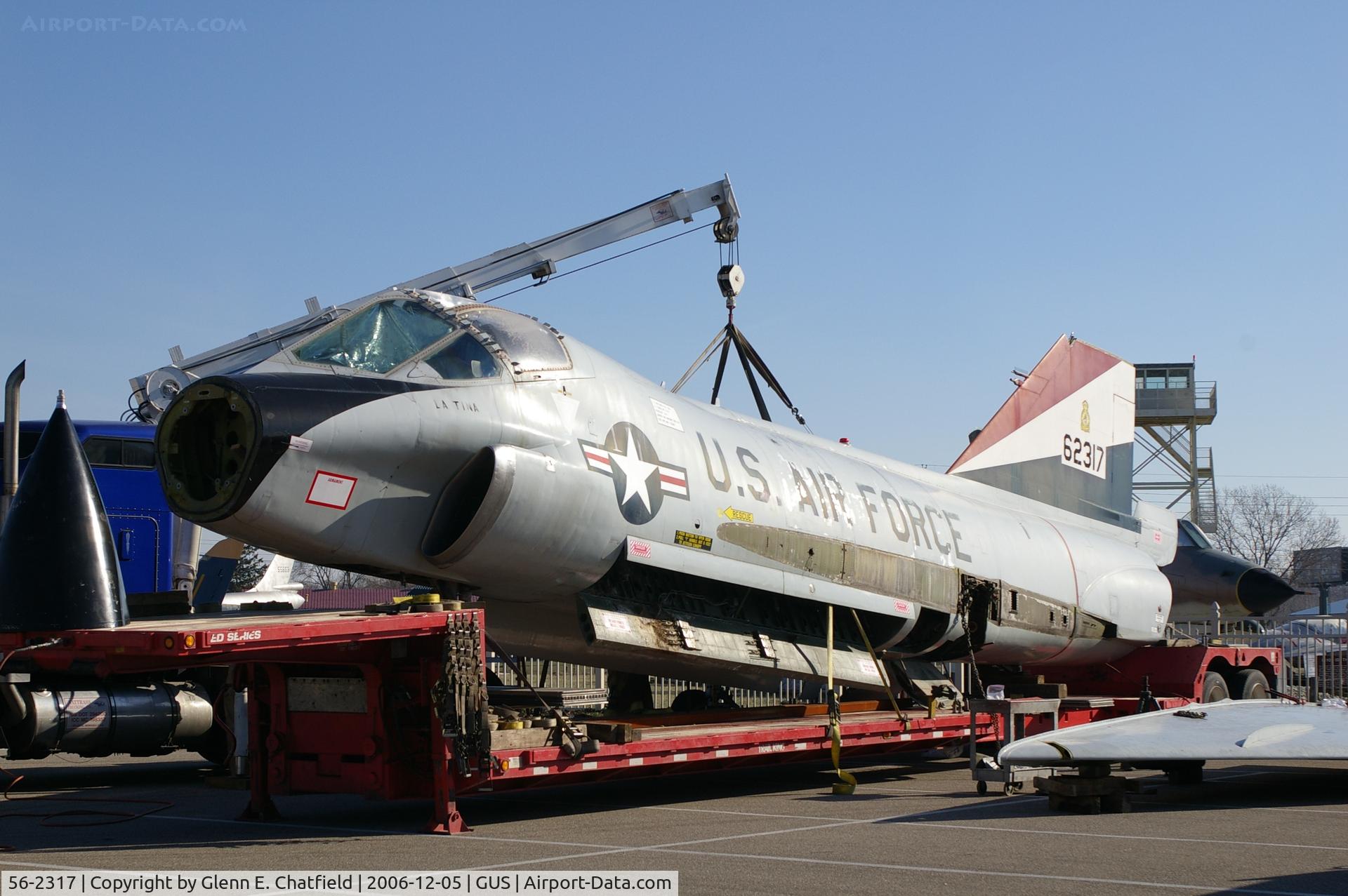 56-2317, 1956 Convair TF-102A Delta Dagger C/N Not found 56-2317, TF-102A at the Grissom AFM museum, Just arrived
