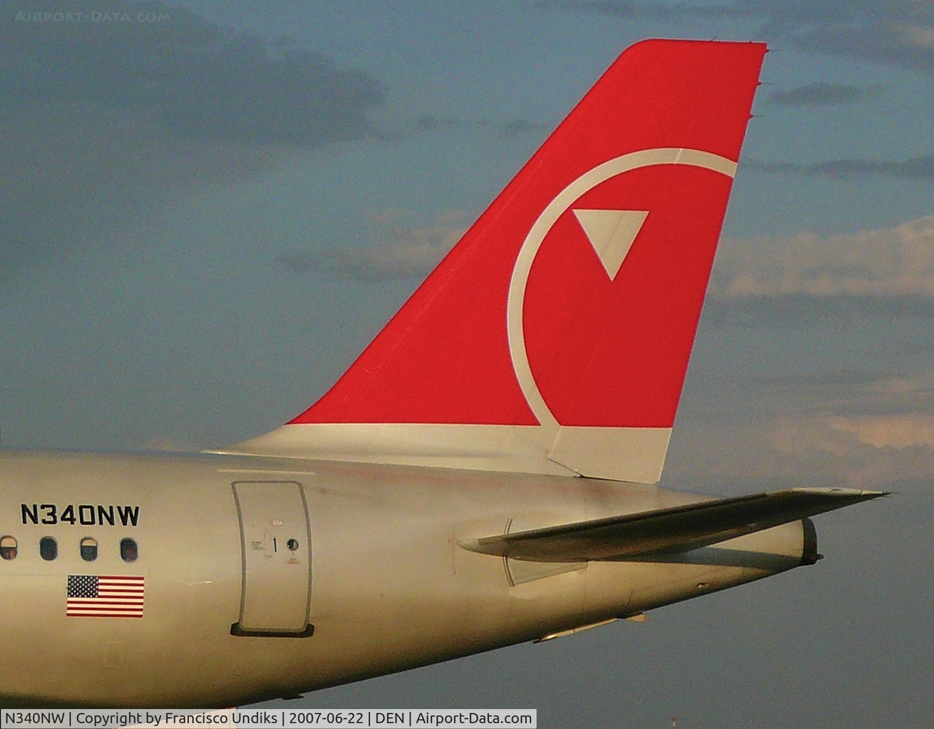 N340NW, 1992 Airbus A320-212 C/N 372, Tail shot