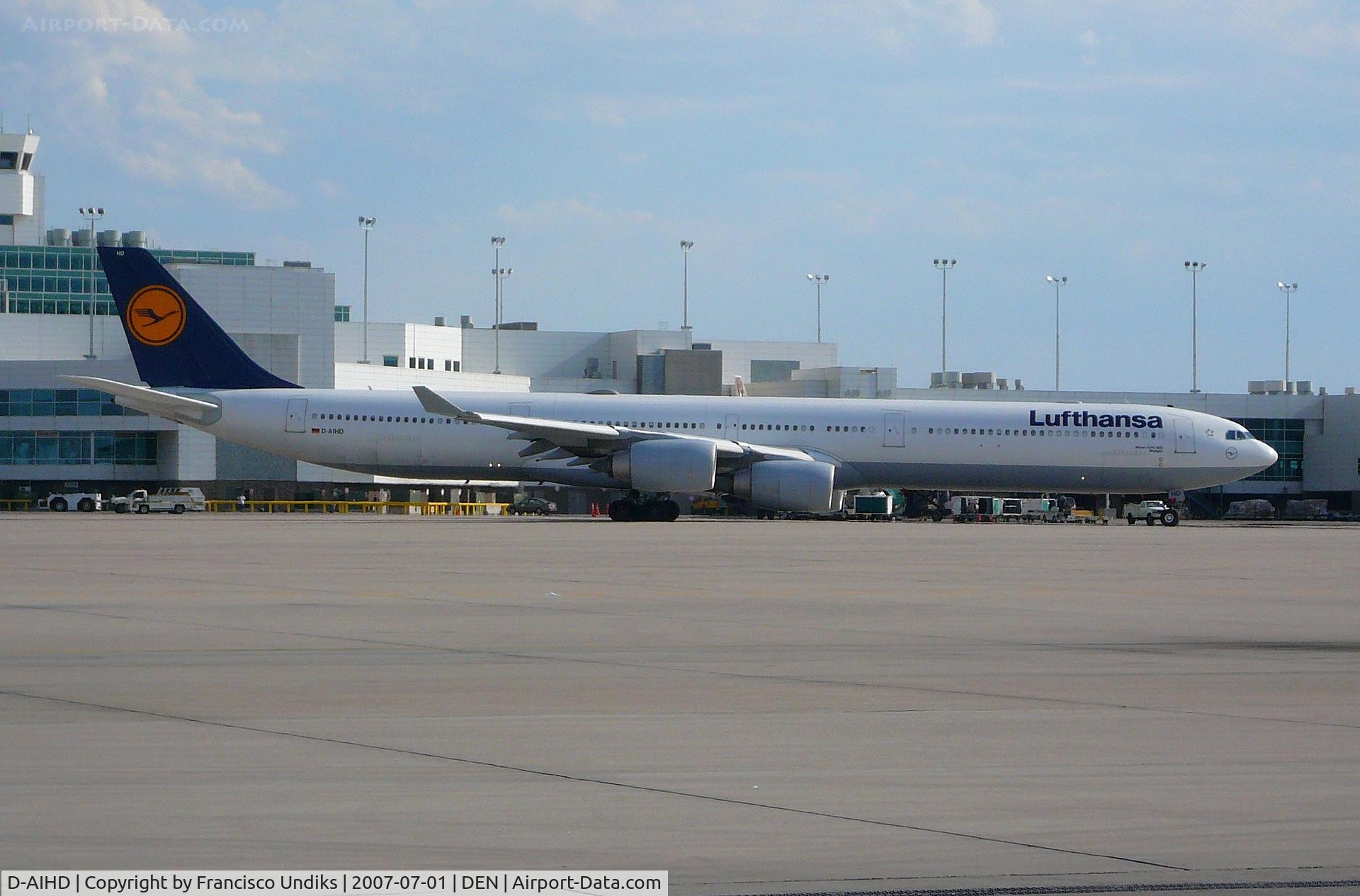 D-AIHD, 2003 Airbus A340-642 C/N 537, Lufthansa A340-600 taxiing on Alpha November.