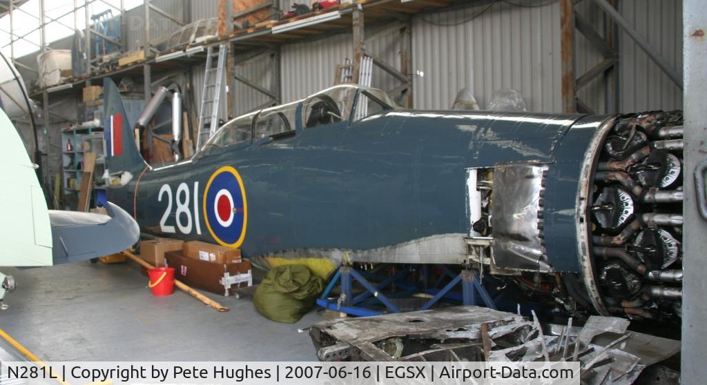 N281L, 1949 Hawker Sea Fury T.20 C/N ES.3615, NX281L Sea Fury TT20 at North Weald