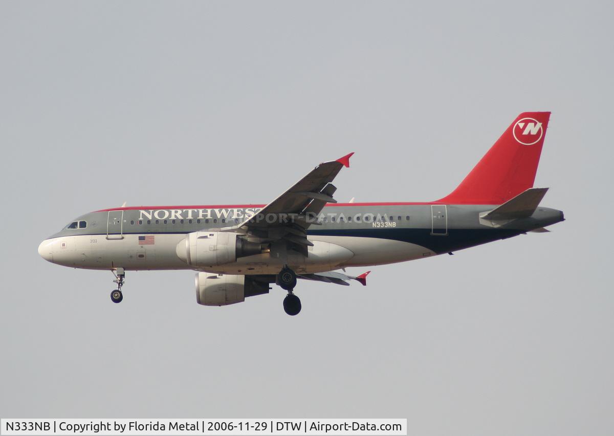N333NB, 2001 Airbus A319-114 C/N 1582, Northwest