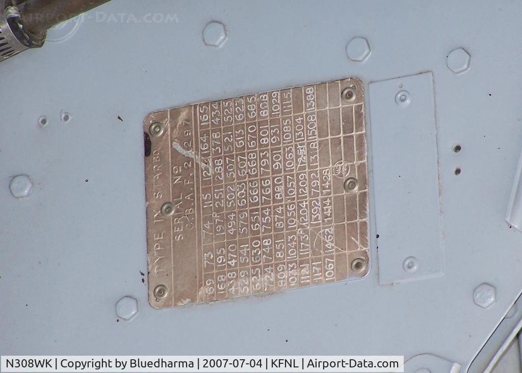 N308WK, 1945 Supermarine 361 Spitfire Tr9 C/N CBAF.4494, s/n