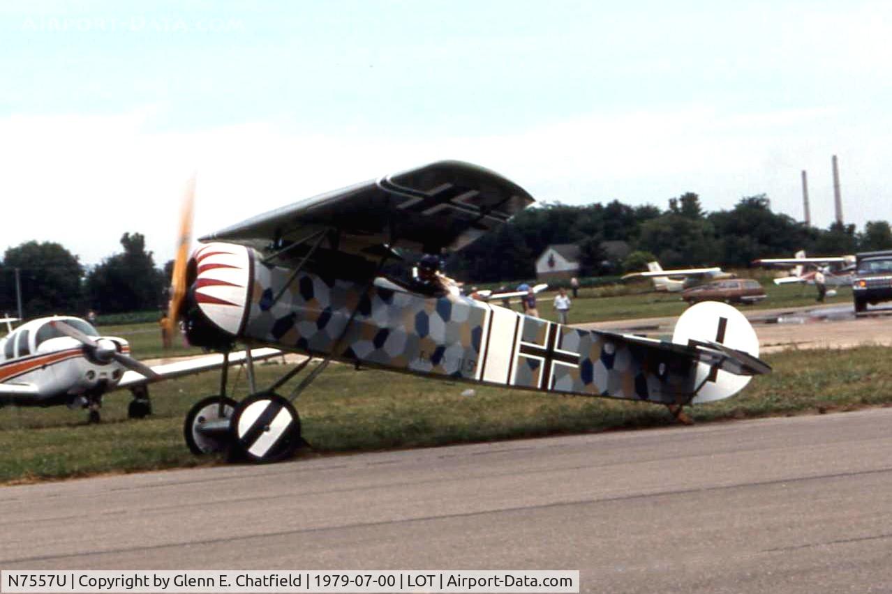 N7557U, 1969 Fokker D-VIII Replica C/N 545/18, Replica Fokker D.VIII at the Romeoville airshow