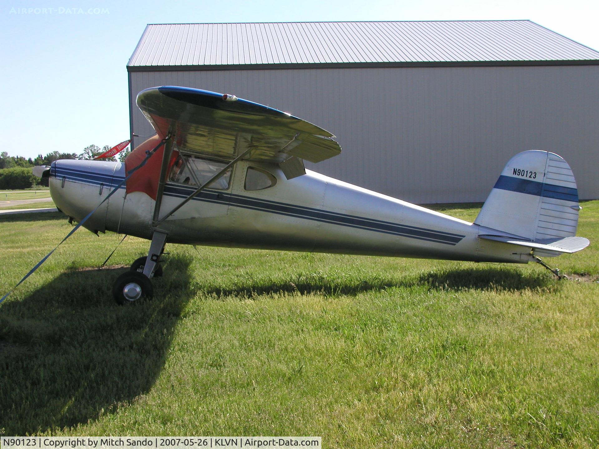 N90123, 1946 Cessna 140 C/N 9184, Cessna 140 tied down at Airlake Airport in Lakeville, MN.