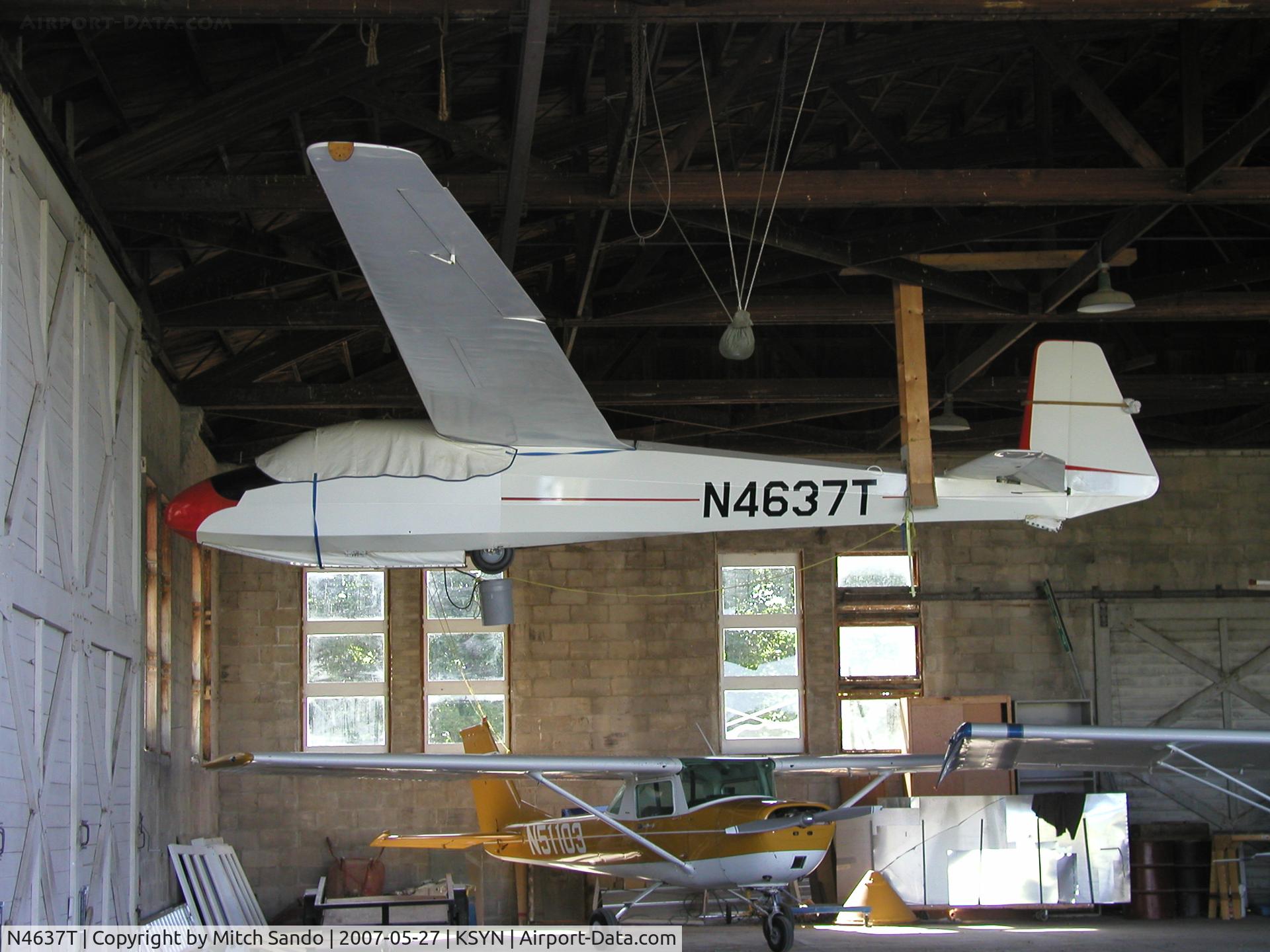 N4637T, 1964 Schleicher Ka-7 Rhonadler C/N 7153, Glider inside the main hangar at Stanton.