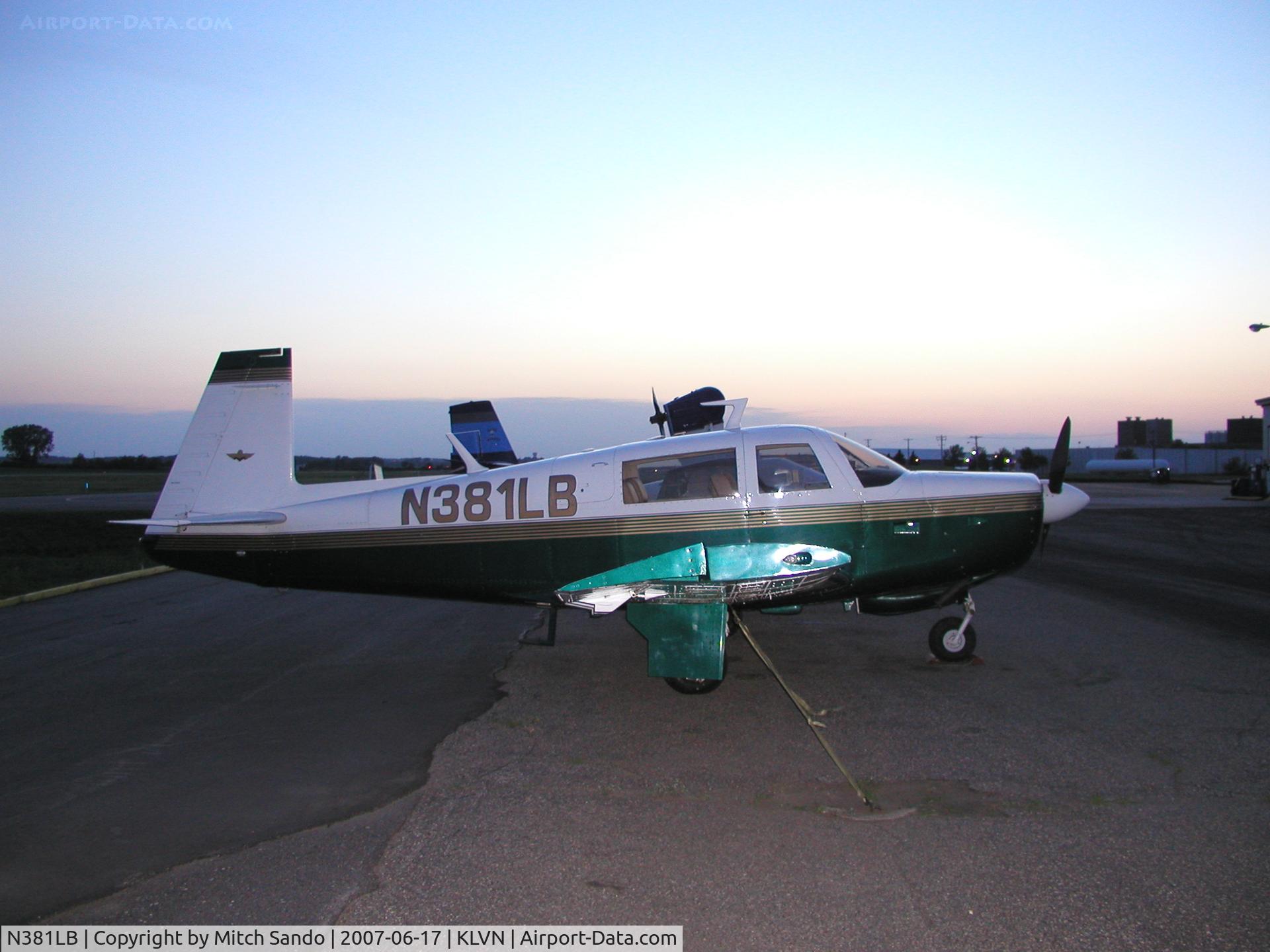 N381LB, 1970 Mooney M20F Executive C/N 700045, Parked at Airlake.