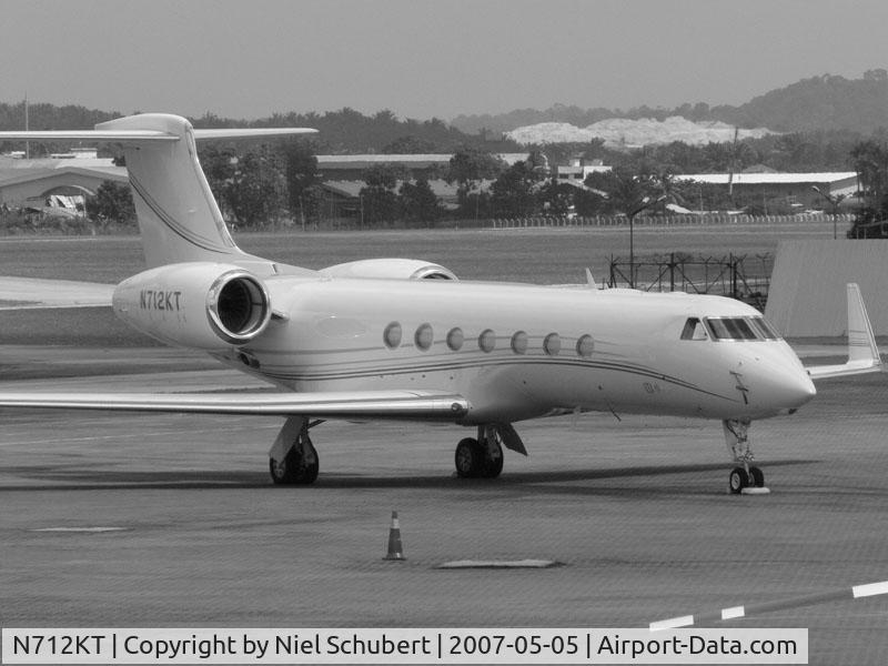 N712KT, 2006 Gulfstream Aerospace GV-SP (G550) C/N 5134, parked at Subang Airport, Malaysia. (ex-international airport)